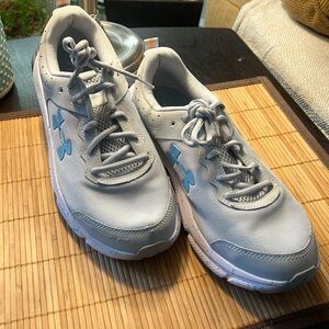 Under Armour White and Blue Athletic Shoes